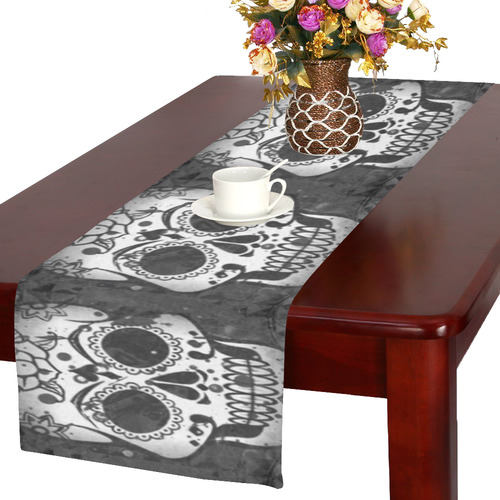 new skull allover pattern by JamColors Table Runner 16x72 inch