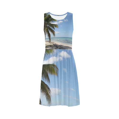 Isla Saona Caribbean Paradise Beach Sleeveless Ice Skater Dress (D19)