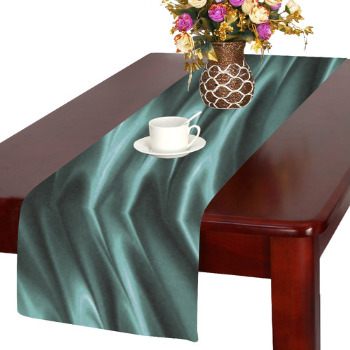 Elegant Teal Waves Table Runner 14x72 inch