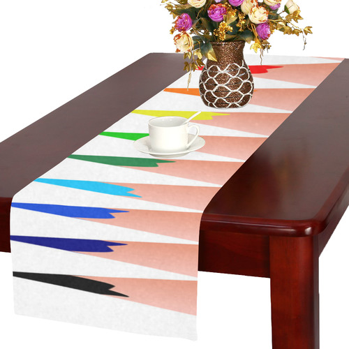Colored Pencils Table Runner 16x72 inch