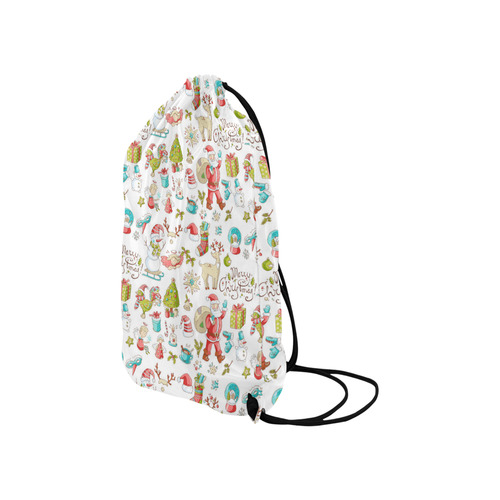 christmas doodles Small Drawstring Bag Model 1604 (Twin Sides) 11"(W) * 17.7"(H)