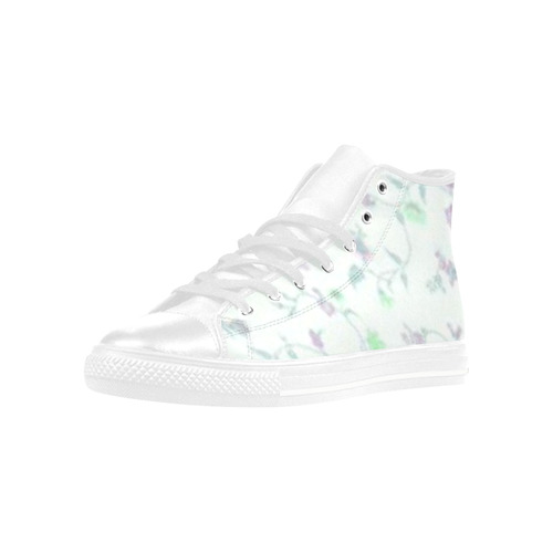 Blurred floral A, by JamColors Aquila High Top Microfiber Leather Women's Shoes (Model 032)