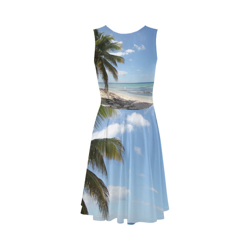 Isla Saona Caribbean Paradise Beach Sleeveless Ice Skater Dress (D19)