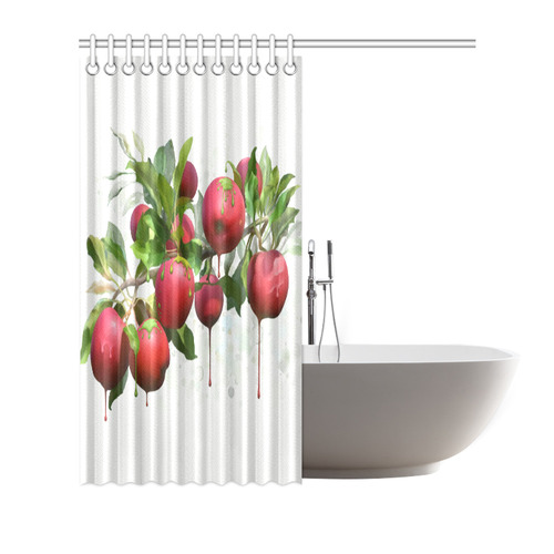 Melting Apples, fruit watercolors Shower Curtain 66"x72"