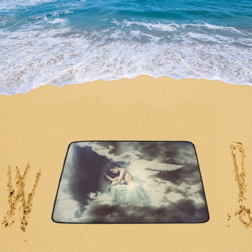 Sad Angel in Paradise Sky Beach Mat 78"x 60"