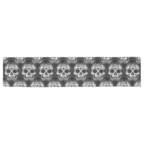 new skull allover pattern 2 by JamColors Table Runner 16x72 inch