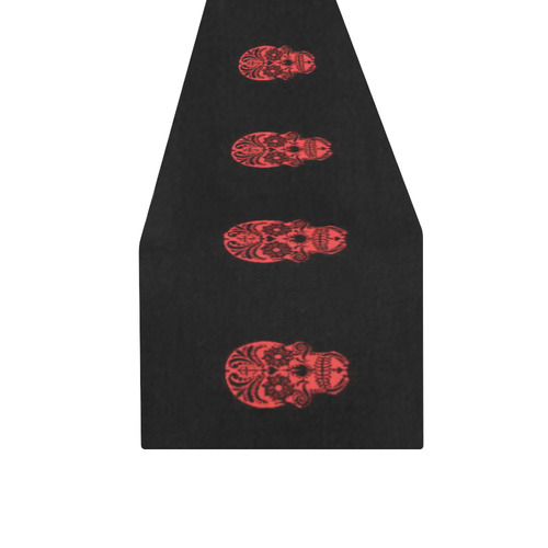 skull pattern red Table Runner 16x72 inch