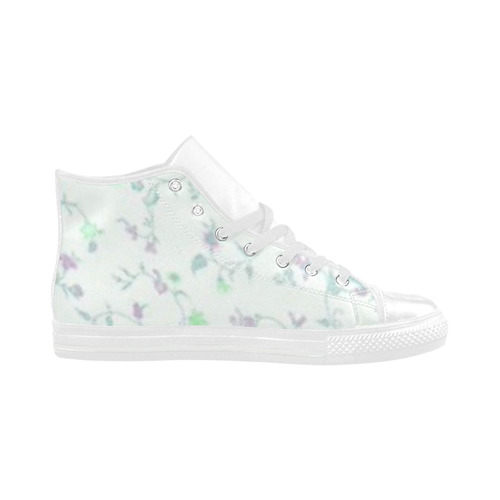 Blurred floral A, by JamColors Aquila High Top Microfiber Leather Women's Shoes (Model 032)