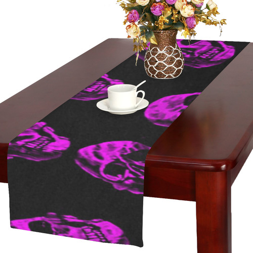 purple skulls Table Runner 16x72 inch