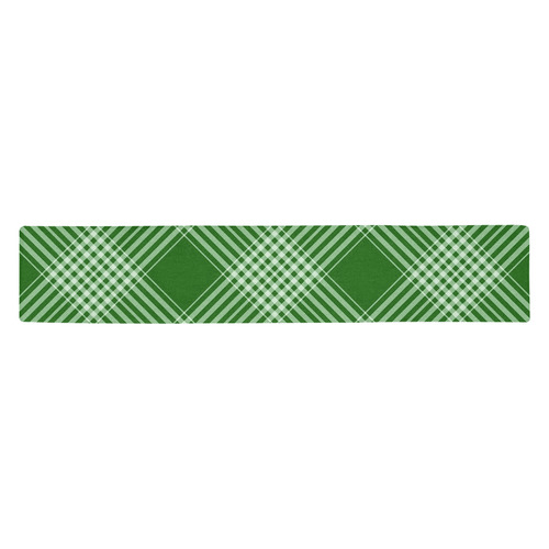 Green And White Plaid Table Runner 14x72 inch