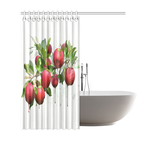 Melting Apples, fruit watercolors Shower Curtain 69"x72"