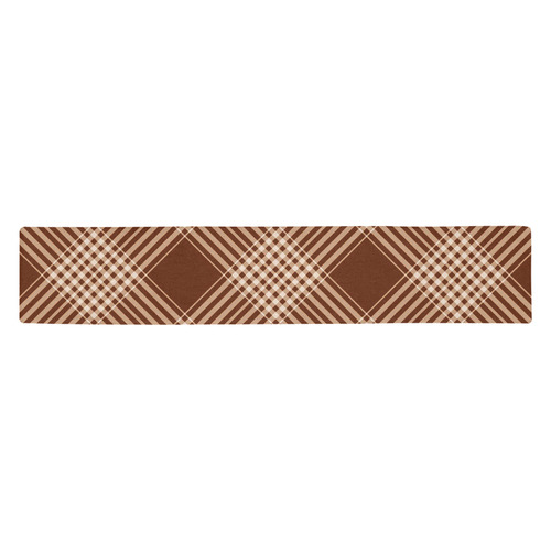 Sienna And White Plaid Table Runner 14x72 inch