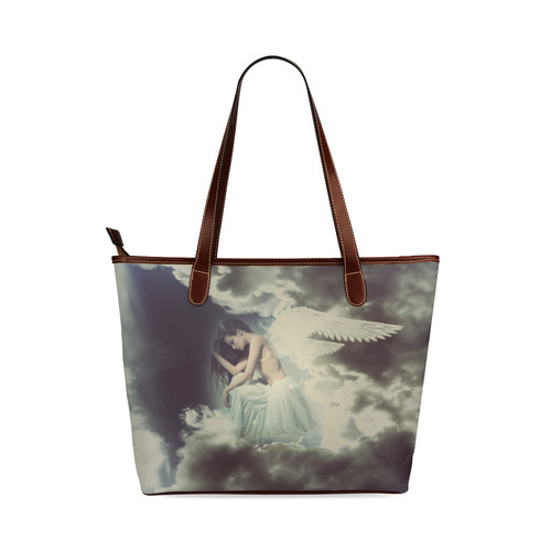Sad Angel in Paradise Sky Shoulder Tote Bag (Model 1646)