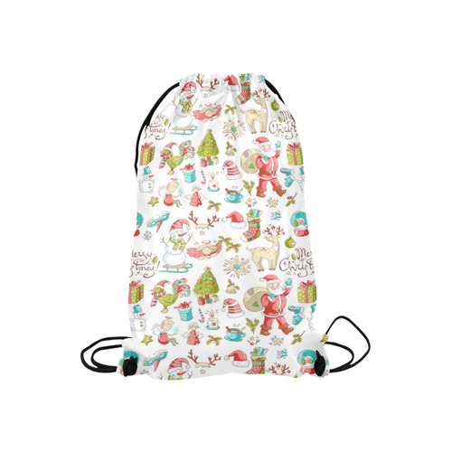 christmas doodles Small Drawstring Bag Model 1604 (Twin Sides) 11"(W) * 17.7"(H)