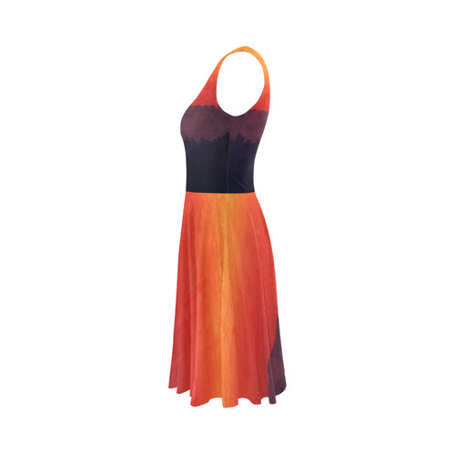 Five Shades of Sunset Sleeveless Ice Skater Dress (D19)