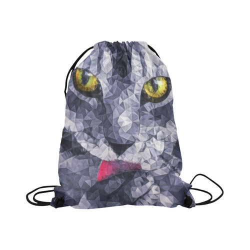 cat tongue Large Drawstring Bag Model 1604 (Twin Sides)  16.5"(W) * 19.3"(H)