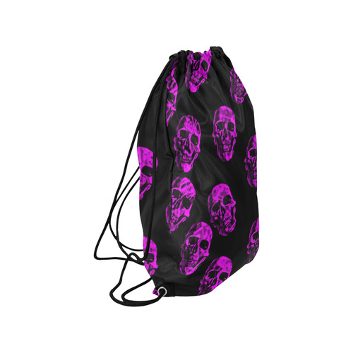 purple skulls Small Drawstring Bag Model 1604 (Twin Sides) 11"(W) * 17.7"(H)