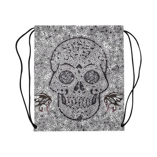 Mosaic Skull Large Drawstring Bag Model 1604 (Twin Sides)  16.5"(W) * 19.3"(H)