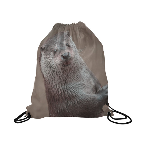 sweet young otter Large Drawstring Bag Model 1604 (Twin Sides)  16.5"(W) * 19.3"(H)