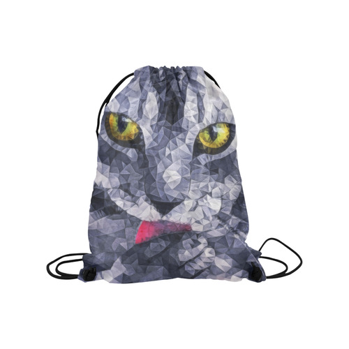 cat tongue Medium Drawstring Bag Model 1604 (Twin Sides) 13.8"(W) * 18.1"(H)