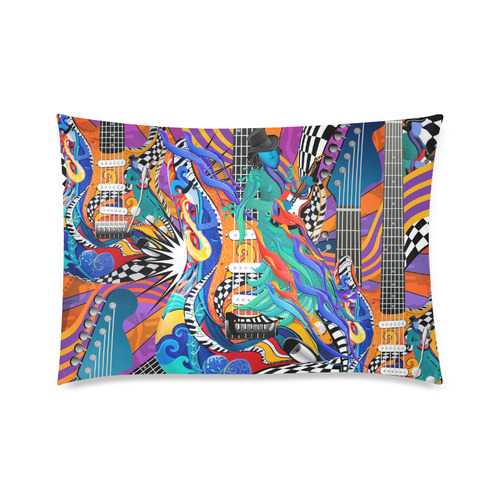 Pillow Colorful Print Best Music Gift Guitar Art by Juleez Custom Zippered Pillow Case 20"x30"(Twin Sides)