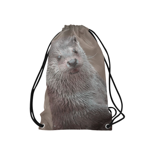 sweet young otter Small Drawstring Bag Model 1604 (Twin Sides) 11"(W) * 17.7"(H)