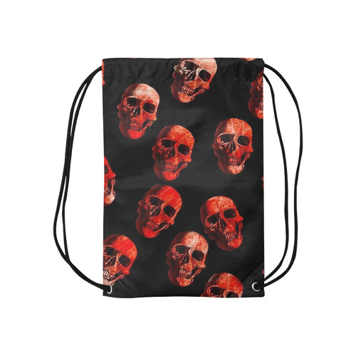 skulls red Small Drawstring Bag Model 1604 (Twin Sides) 11"(W) * 17.7"(H)