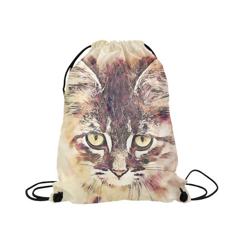 watercolor cat Large Drawstring Bag Model 1604 (Twin Sides)  16.5"(W) * 19.3"(H)