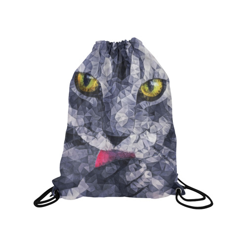 cat tongue Medium Drawstring Bag Model 1604 (Twin Sides) 13.8"(W) * 18.1"(H)