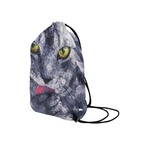 cat tongue Medium Drawstring Bag Model 1604 (Twin Sides) 13.8"(W) * 18.1"(H)