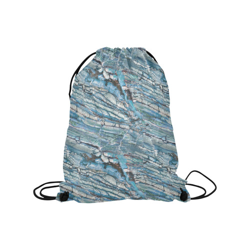 Italian Marble,Taekwood Blu, blue Medium Drawstring Bag Model 1604 (Twin Sides) 13.8"(W) * 18.1"(H)