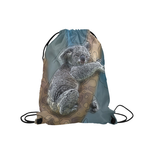 animal artstudion 16416 koala Medium Drawstring Bag Model 1604 (Twin Sides) 13.8"(W) * 18.1"(H)