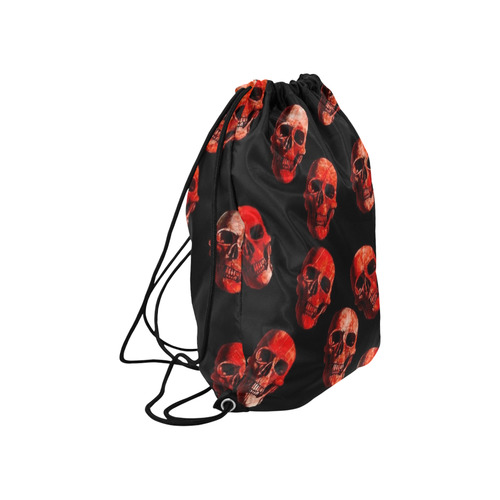 skulls red Large Drawstring Bag Model 1604 (Twin Sides)  16.5"(W) * 19.3"(H)