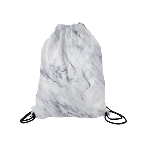 italian Marble,white,Trieste Medium Drawstring Bag Model 1604 (Twin Sides) 13.8"(W) * 18.1"(H)