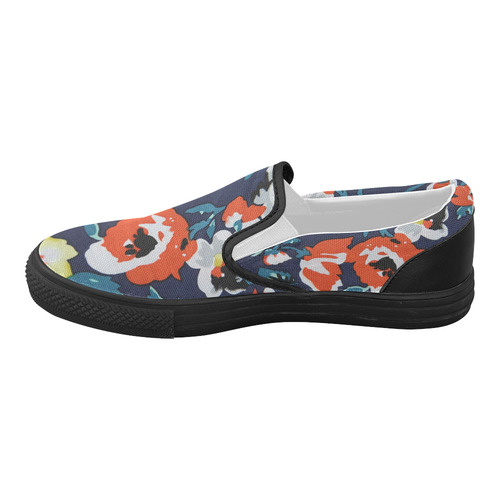 flowers Women's Slip-on Canvas Shoes (Model 019)