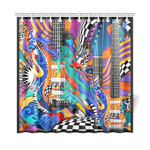 Best Music Decor Guitar Shower Curtain by Juleez Shower Curtain 72"x72"