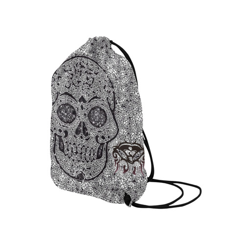 Mosaic Skull Medium Drawstring Bag Model 1604 (Twin Sides) 13.8"(W) * 18.1"(H)