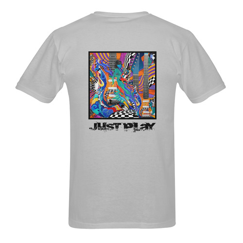 Rock Music Colorful Retro Electric Guitar Musician Pop Art Print Men's T-Shirt in USA Size (Two Sides Printing)