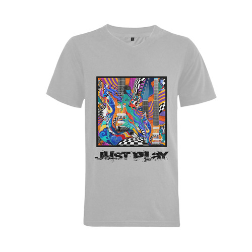 Best Electric Guitar Musician Art T by Juleez Men's V-Neck T-shirt  Big Size(USA Size) (Model T10)