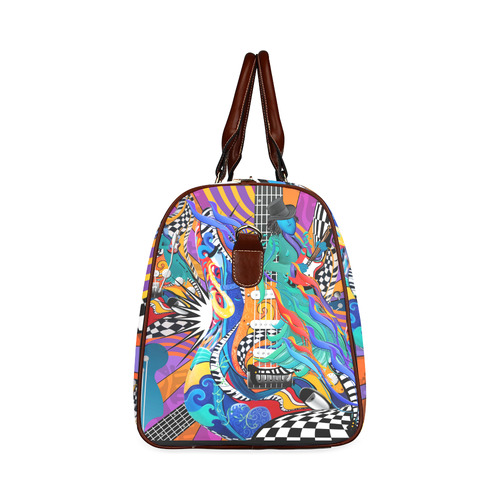 Colorful Electric Guitar Pop Art Print by Juleez Waterproof Travel Bag/Small (Model 1639)