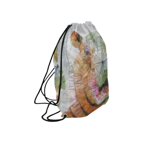 happy hippo, hippopotamus Large Drawstring Bag Model 1604 (Twin Sides)  16.5"(W) * 19.3"(H)
