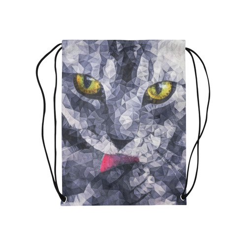 cat tongue Medium Drawstring Bag Model 1604 (Twin Sides) 13.8"(W) * 18.1"(H)