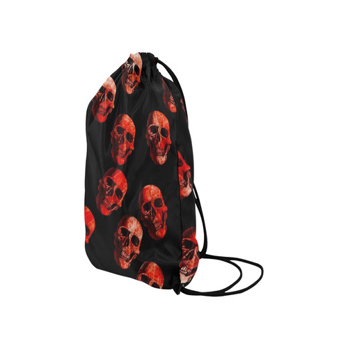 skulls red Small Drawstring Bag Model 1604 (Twin Sides) 11"(W) * 17.7"(H)