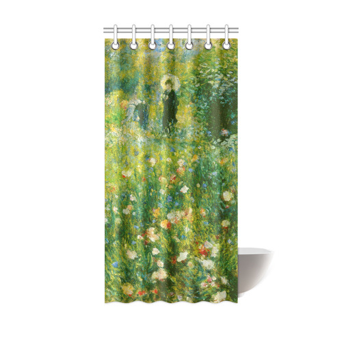 Renoir Woman with Parasol Garden Floral Shower Curtain 36"x72"