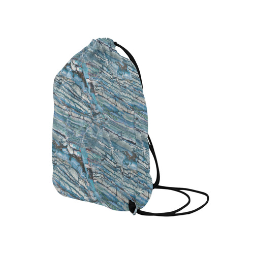 Italian Marble,Taekwood Blu, blue Medium Drawstring Bag Model 1604 (Twin Sides) 13.8"(W) * 18.1"(H)