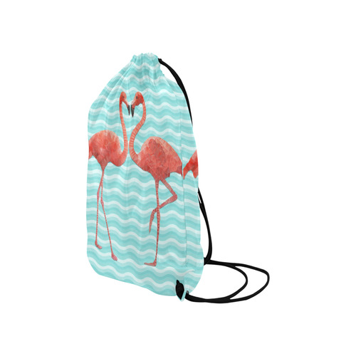 flamingo love Small Drawstring Bag Model 1604 (Twin Sides) 11"(W) * 17.7"(H)