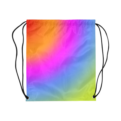 Radial Gradients Red Orange Pink Blue Green Large Drawstring Bag Model 1604 (Twin Sides)  16.5"(W) * 19.3"(H)