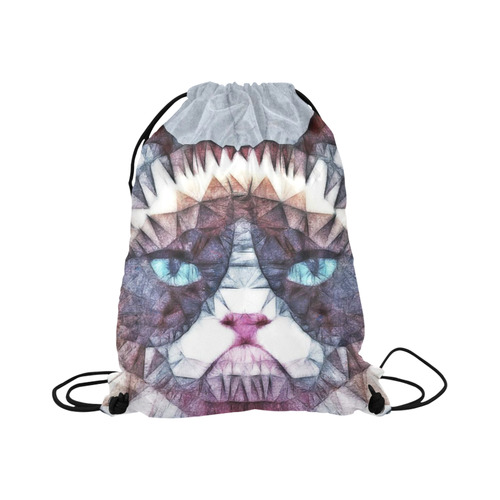 grouchy cat Large Drawstring Bag Model 1604 (Twin Sides)  16.5"(W) * 19.3"(H)