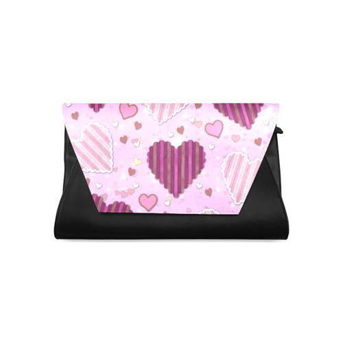 Pink Patchwork Hearts Clutch Bag (Model 1630)
