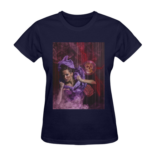 The Ritual of a Witch called a Ghost Sunny Women's T-shirt (Model T05)